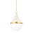 Mitzi Ciara 1 Light 23" Pendant, Brass/Soft Cream/Opal Glossy - H787701L-AGB-SCR