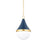 Mitzi Ciara 1 Light 18" Pendant, Brass/Soft Navy/Opal Glossy - H787701S-AGB-SNY