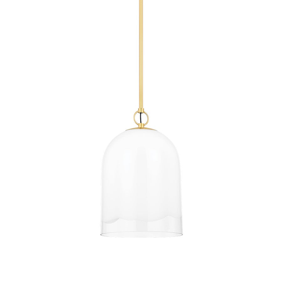 Mitzi Lennon 1 Light 16" Pendant, Aged Brass/Orrizonte Glass - H788701S-AGB