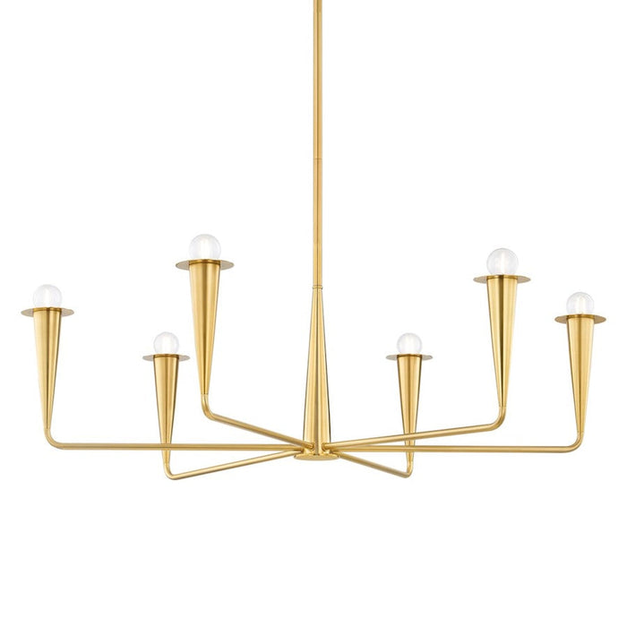 Mitzi Danna 6 Light Chandelier, Aged Brass - H791806-AGB