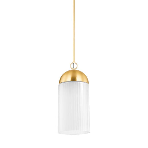 Mitzi Emory 1 Light Pendant, Aged Brass/Ribbed - H796701-AGB