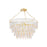 Mitzi Tiffany 4 Light Chandelier, Brass/Cream Combo/White Washed