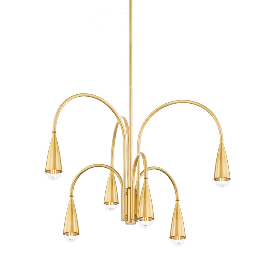 Mitzi Jenica 6 Light Chandelier, Aged Brass - H811806-AGB