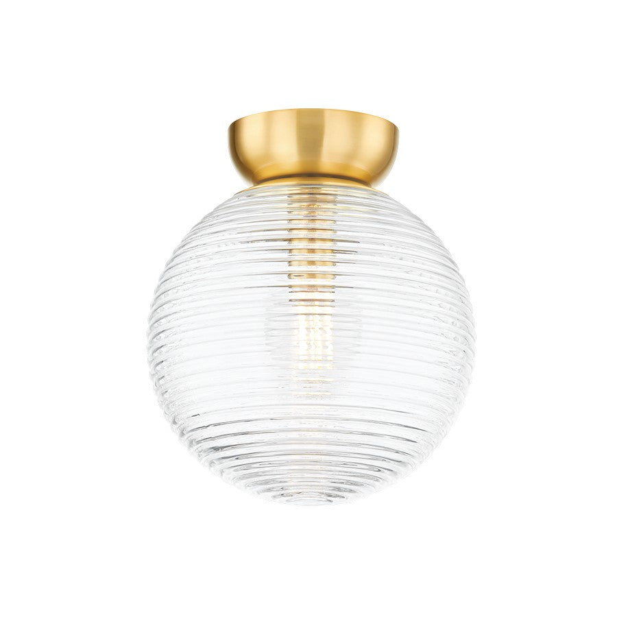 Mitzi Sara 1 Light Flush Mount, Aged Brass/Clear - H815501-AGB