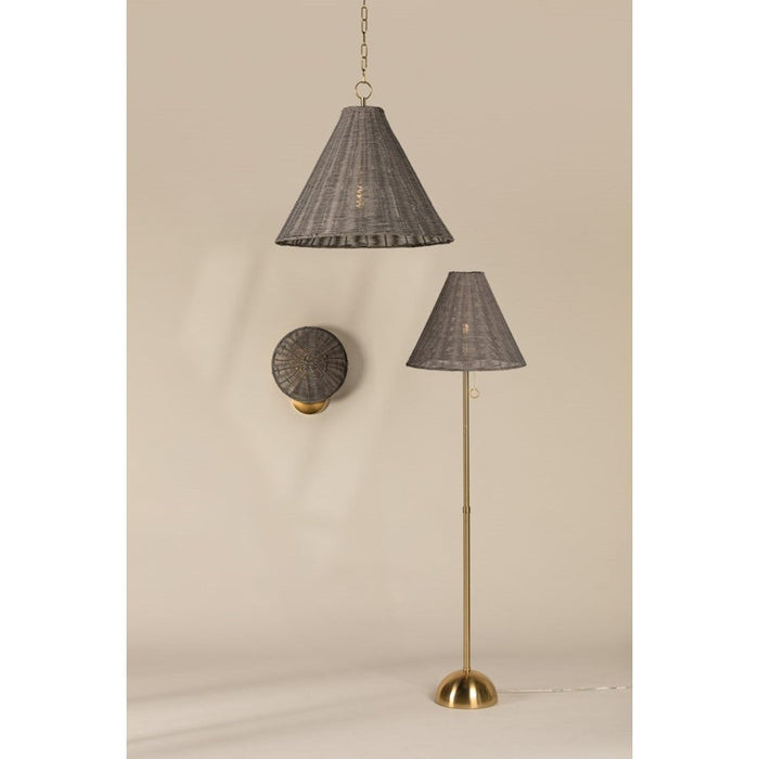 Mitzi Destiny 1 Light Wall Sconce, Aged Brass/Gray