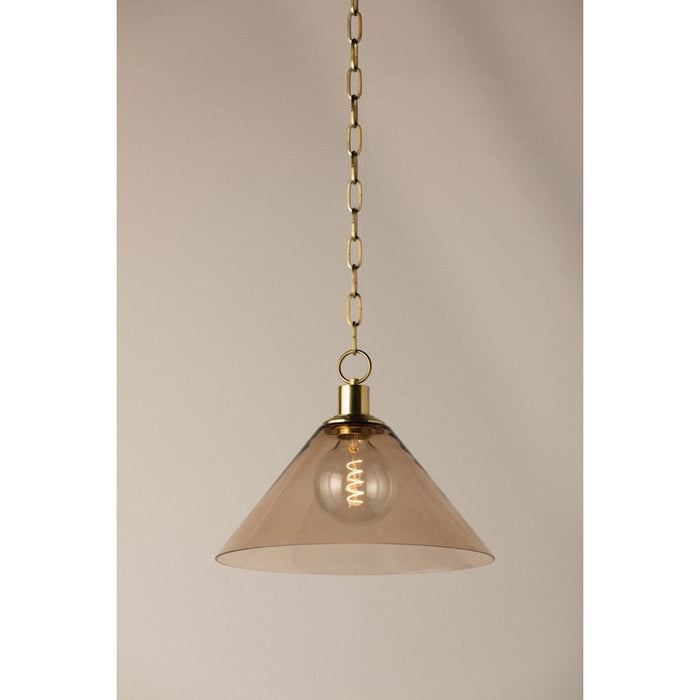 Mitzi Anniebee 1 Light Pendant, Aged Brass/Taupe