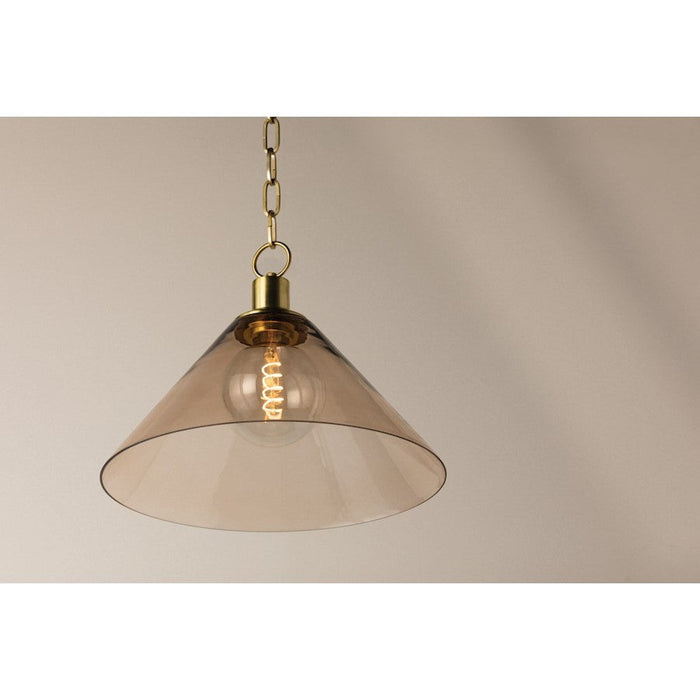 Mitzi Anniebee 1 Light Pendant, Aged Brass/Taupe