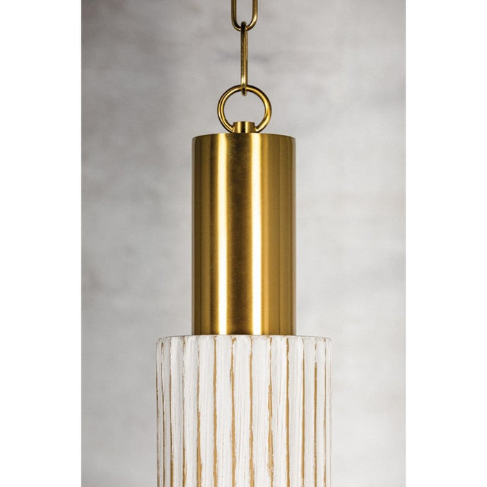 Mitzi Corissa 1 Light Pendant, Brass/Ceramic Bisque/White