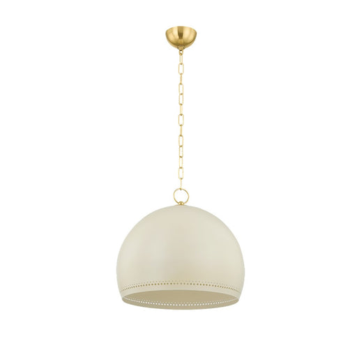 Mitzi Etna 1 Light 15.25" Pendant, Aged Brass/Soft Cream - H834701L-AGB-SCR