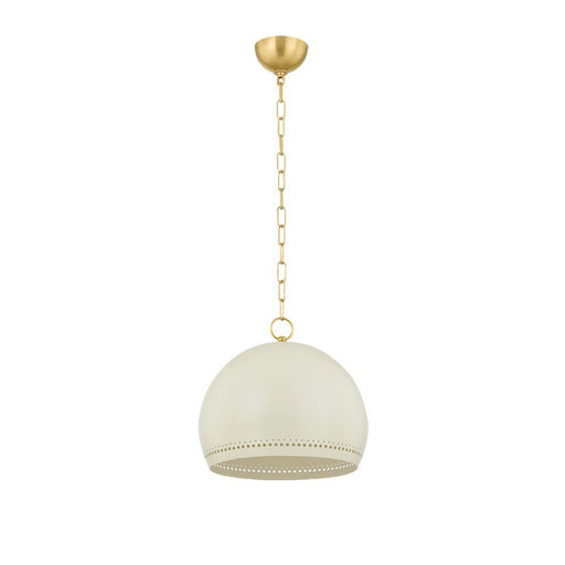 Mitzi Etna 1 Light 11.75" Pendant, Aged Brass/Soft Cream - H834701S-AGB-SCR