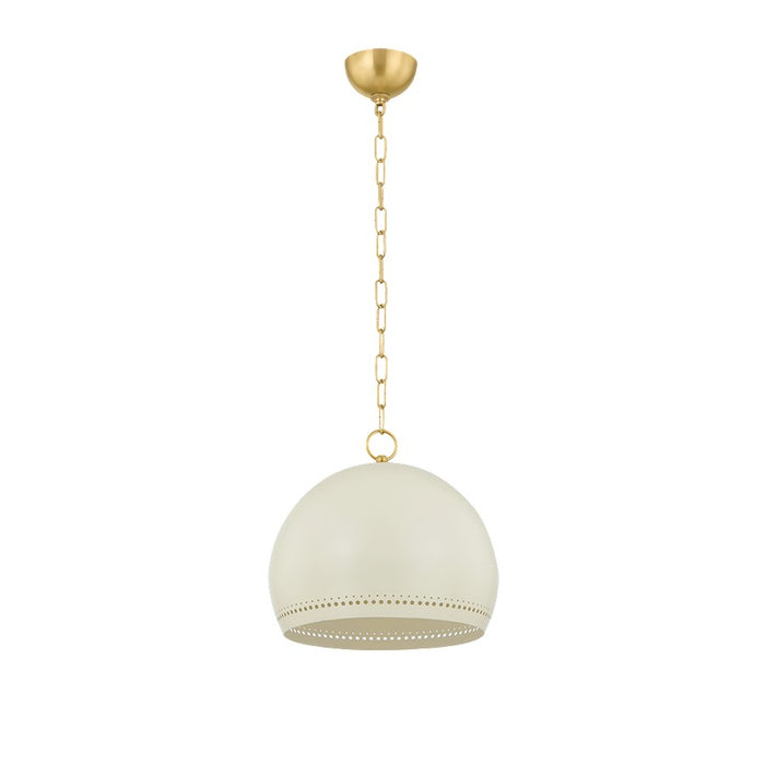 Mitzi Etna 1 Light 11.75" Pendant, Aged Brass/Soft Cream - H834701S-AGB-SCR