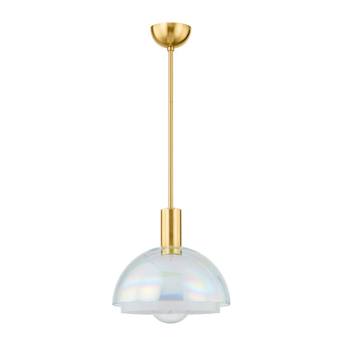 Mitzi Modena 1 Light Pendant, Aged Brass/Opal Shiny - H844701-AGB