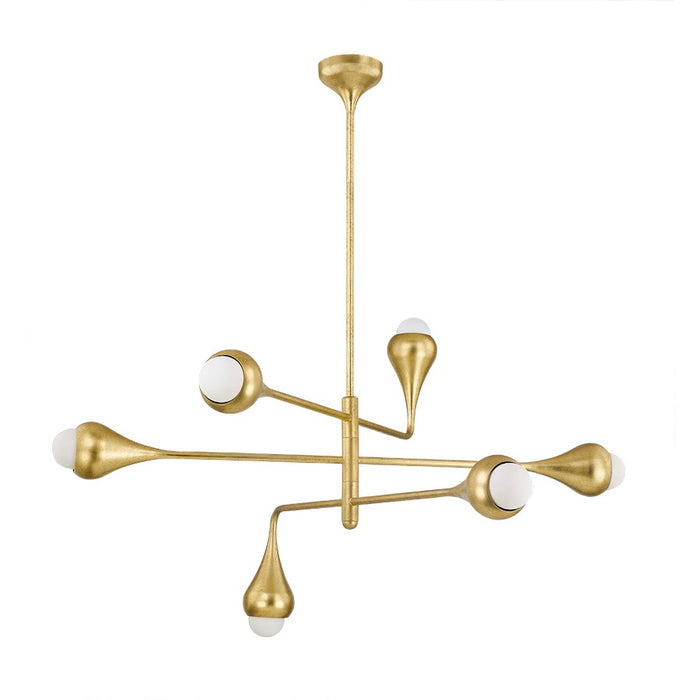 Mitzi Luciel 6 Light Chandelier, Vintage Gold Leaf - H850806-VGL