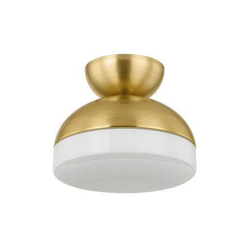 Mitzi Rue 1 Light Flush Mount, Aged Brass/Opal Shiny - H851501-AGB