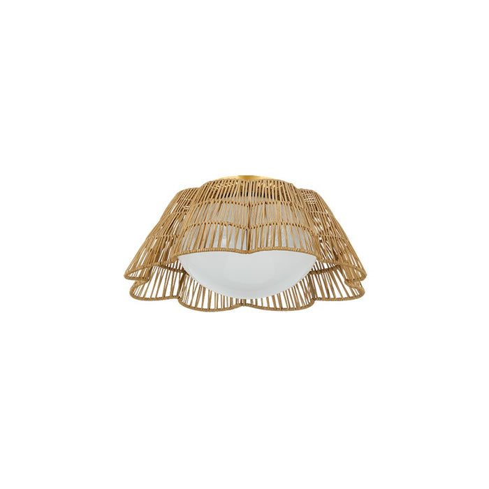 Mitzi Rosa 1 Light Flush Mount, Aged Brass/Natural - H856501-AGB