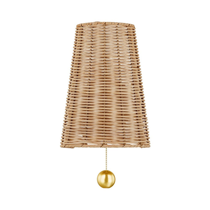 Mitzi Naida 1 Light Wall Sconce, Aged Brass/Natural - H857101-AGB