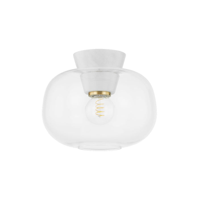 Mitzi Ariella 1 Light Flush Mount, Aged Brass/Clear - H869501-AGB