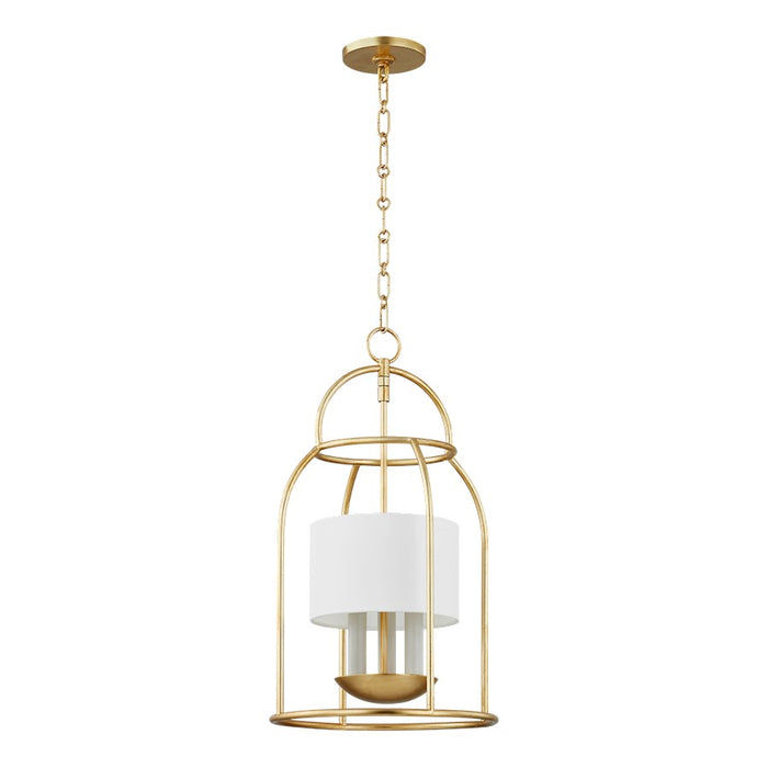 Mitzi Delia 3 Light Lantern, Vintage Gold Leaf/White - H871703-VGL
