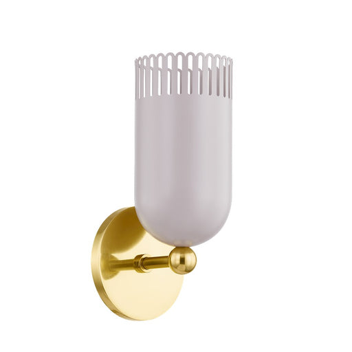 Mitzi Liba 1 Light Wall Sconce, Aged Brass/Soft Peignoir - H884101-AGB-SPG