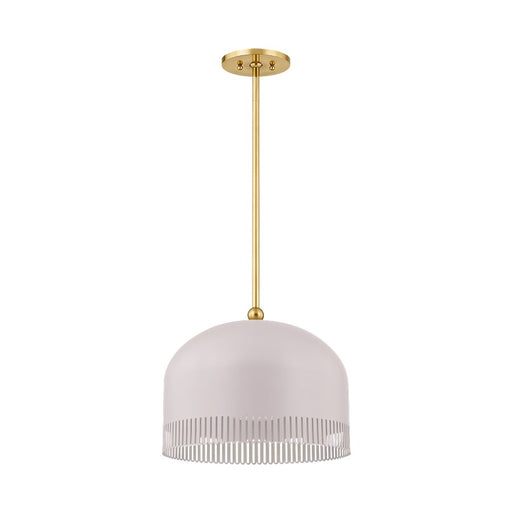 Mitzi Liba 1 Light 10.5" Pendant, Aged Brass/Soft Peignoir - H884701L-AGB-SPG