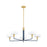 Mitzi Aston 5 Light Chandelier, Brass/Slate Blue/Opal Shiny - H886805-AGB-SBL