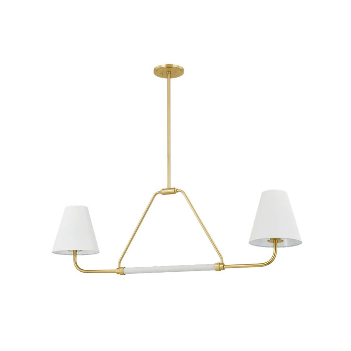 Mitzi Georgann 2 Light Linear Pendant, Aged Brass/Soft White - H891902-AGB-SWH