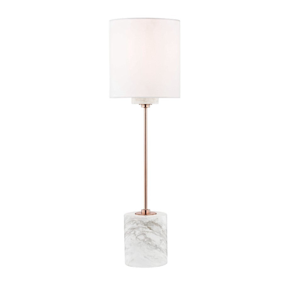 Mitzi Fiona 1 Light Table Lamp, Polished Copper/Off White - HL153201-POC