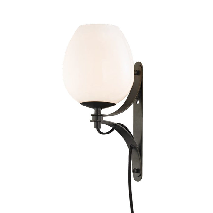 Mitzi Lindsay 1 Light Wall Sconce, Old Bronze/Opal Shiny - HL291101-OB