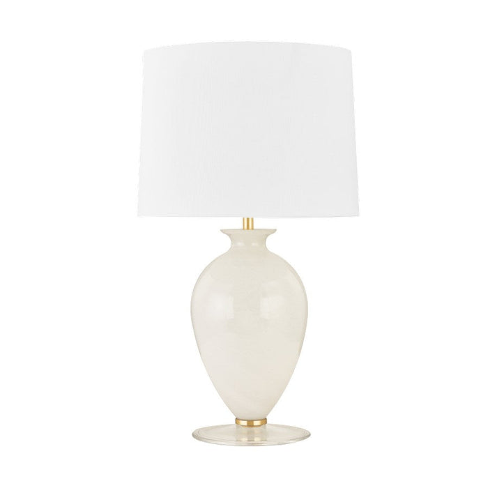 Mitzi Laney 1 Light Table Lamp, Aged Brass/White - HL582201-AGB