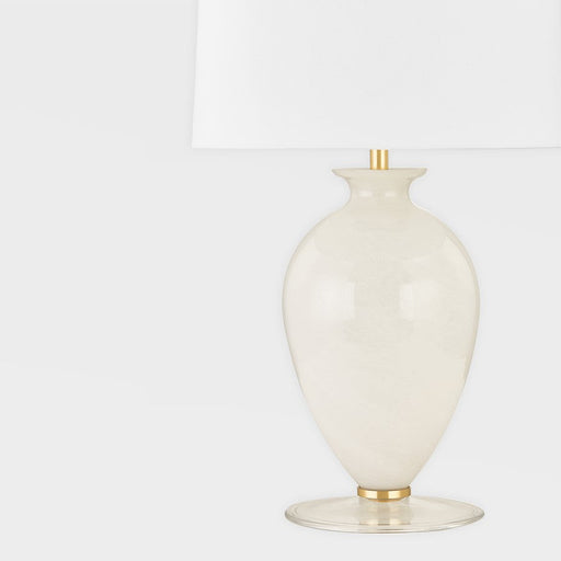 Mitzi Laney 1 Light Table Lamp, Aged Brass/White