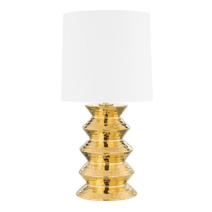 Mitzi Zoe 1 Light 25" Table Lamp, Aged Brass/White - HL617201B-AGB-CGD