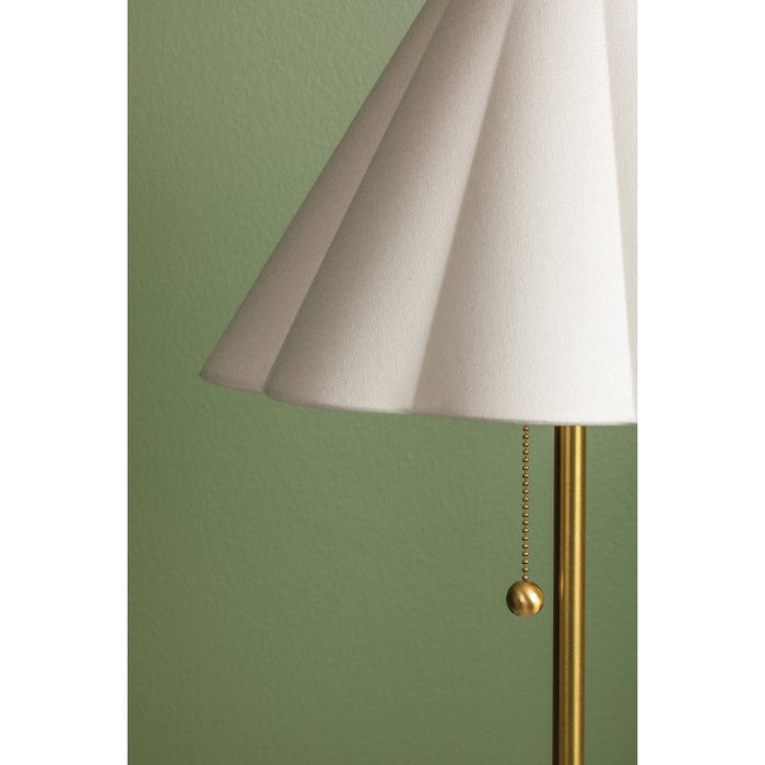 Mitzi Martha 1 Light Table Lamp, Aged Brass/Off-White