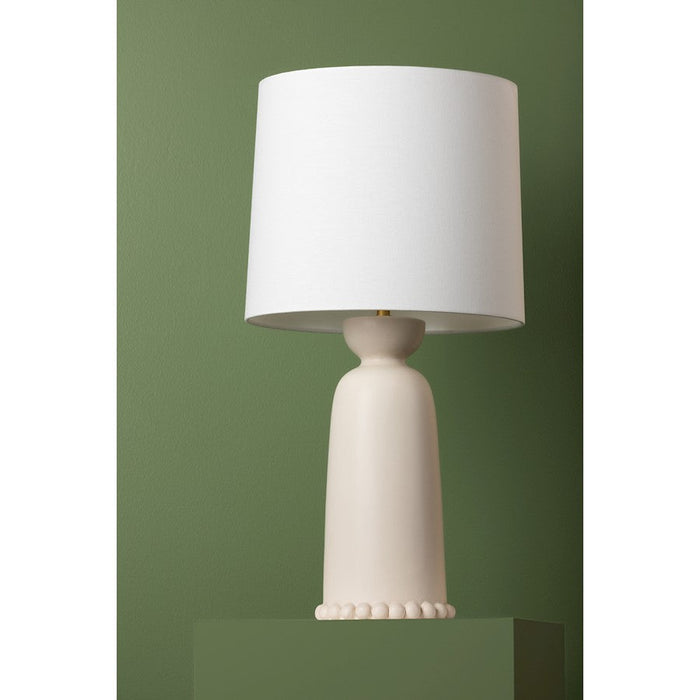 Mitzi Rhea 1 Light Table Lamp, Aged Brass/White