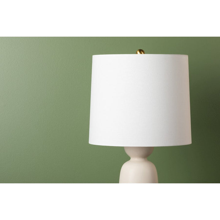 Mitzi Rhea 1 Light Table Lamp, Aged Brass/White