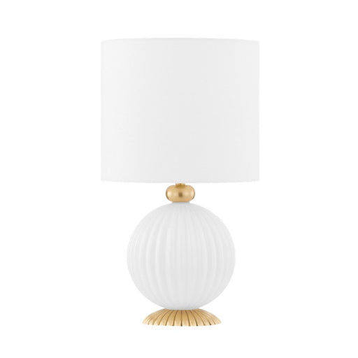 Mitzi Vera 1 Light Table Lamp, Aged Brass/White - HL664201-AGB