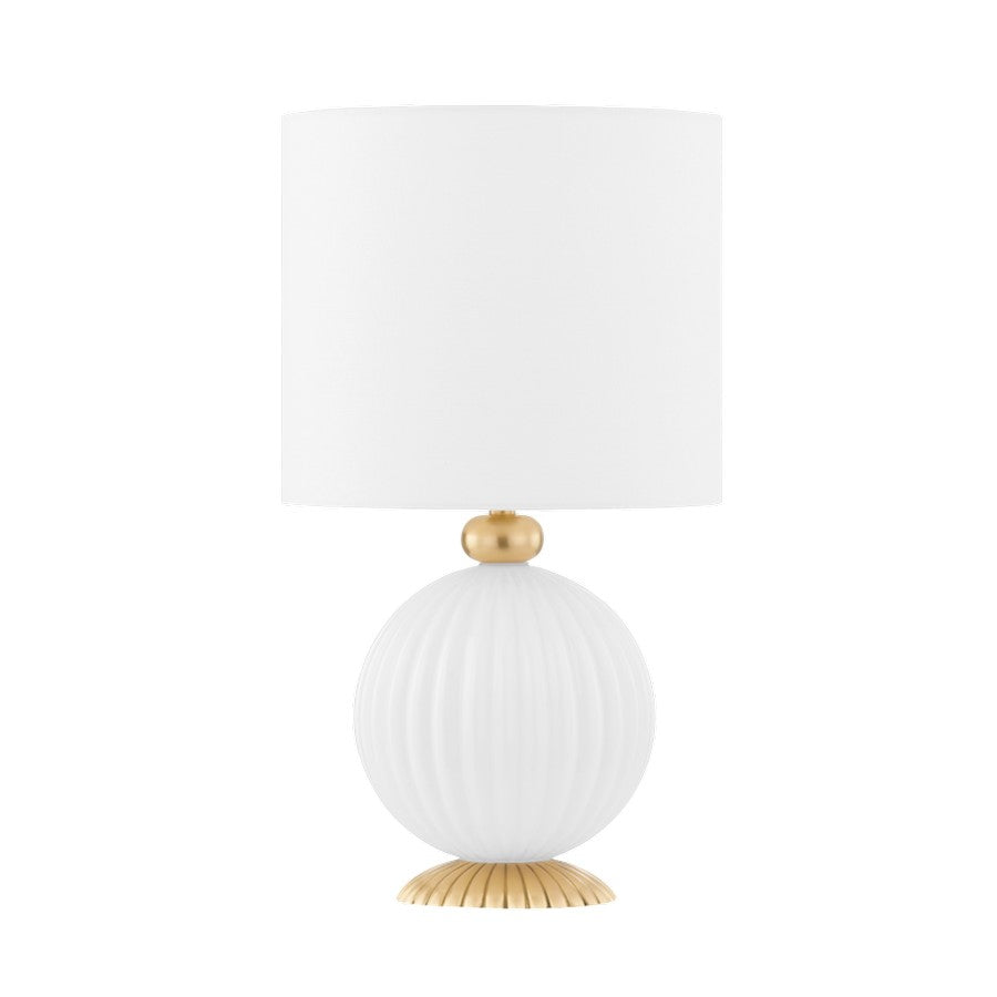 Mitzi Vera 1 Light Table Lamp, Aged Brass/White - HL664201-AGB