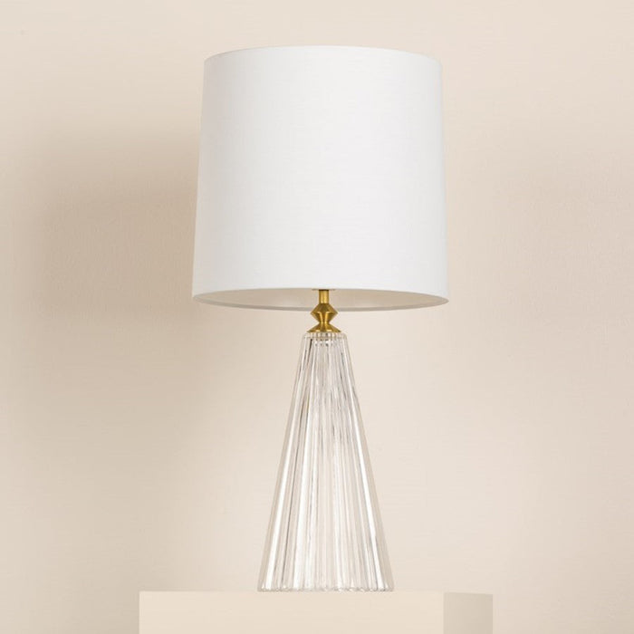 Mitzi Christie 1 Light Table Lamp, Aged Brass/White