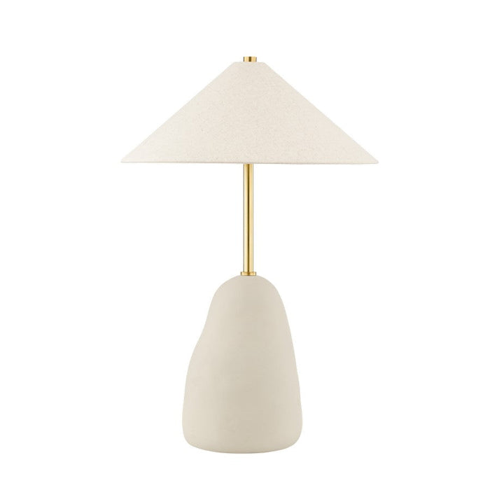 Mitzi Maia 2 Light Table Lamp, Brass/Ceramic Textured Beige - HL692201-AGB-CBG