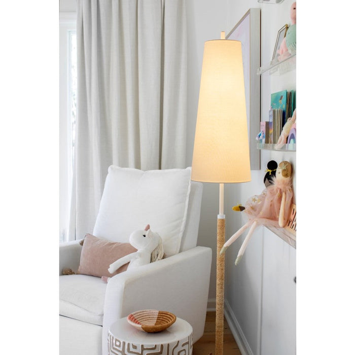 Mitzi Mariana 2 Light Floor Lamp, Textured White/White