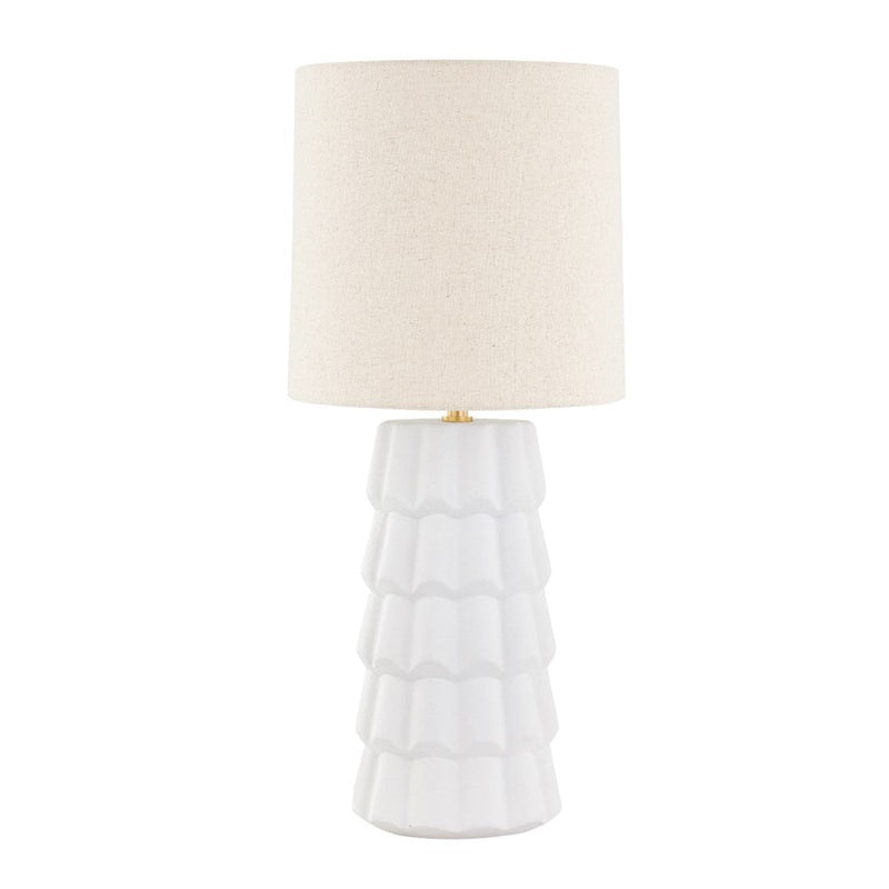 Mitzi Maisie 1 Light Table Lamp, Aged Brass/White - HL712201-AGB-CTW