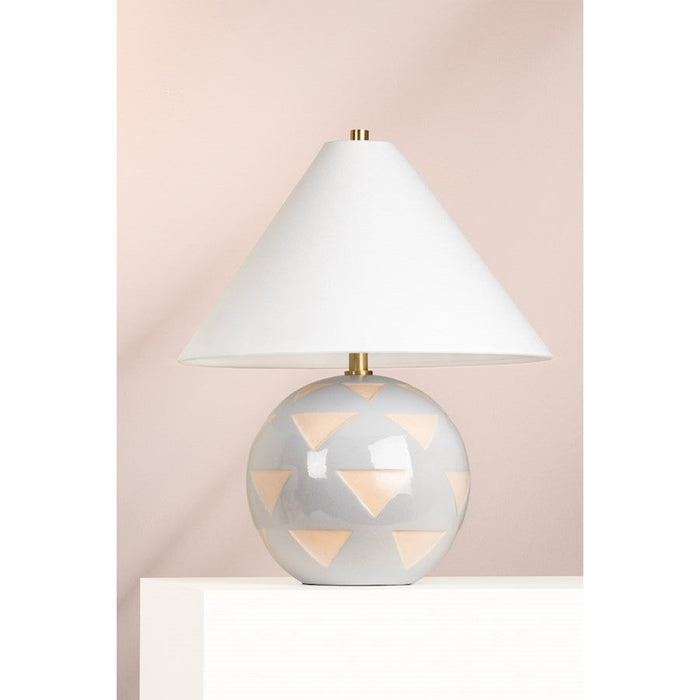 Mitzi Minnie 1 Light Table Lamp, Aged Brass/White