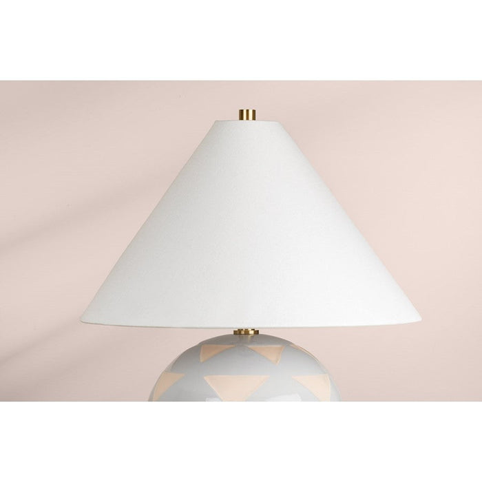 Mitzi Minnie 1 Light Table Lamp, Aged Brass/White