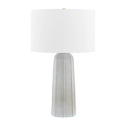 Mitzi Kel 1 Light Table Lamp, Brass/Ceramic Ash/White - HL822201-AGB-CRA