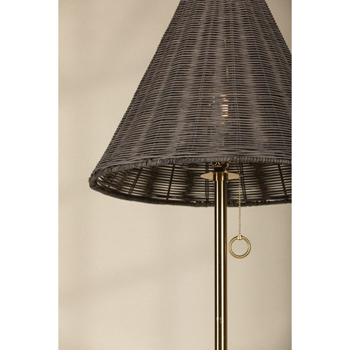 Mitzi Destiny 1 Light Floor Lamp, Aged Brass/Gray