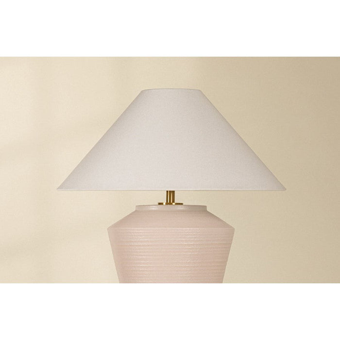 Mitzi Rachie 1 Light Table Lamp, Brass/Terracotta/White