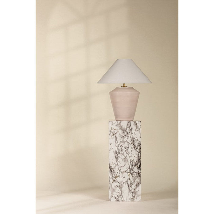 Mitzi Rachie 1 Light Table Lamp, Brass/Terracotta/White