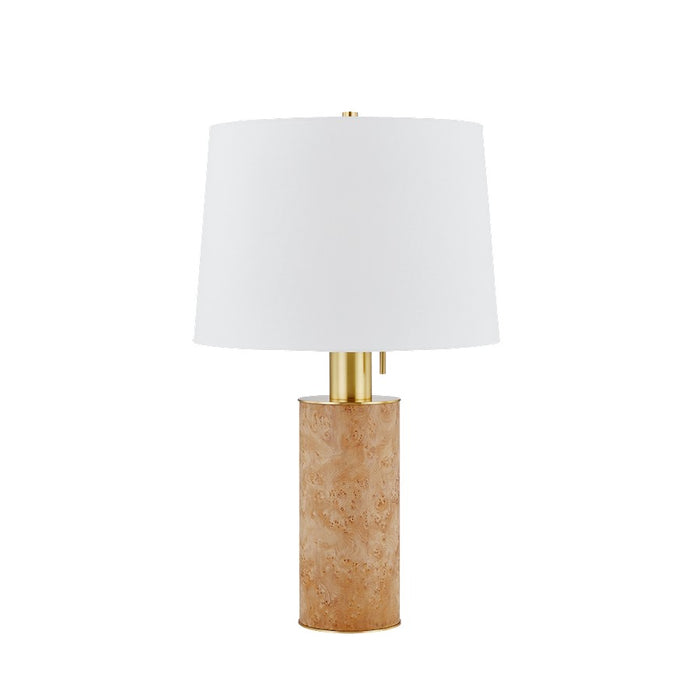 Mitzi Clarissa 1 Light Table Lamp, Aged Brass/White - HL853201-AGB