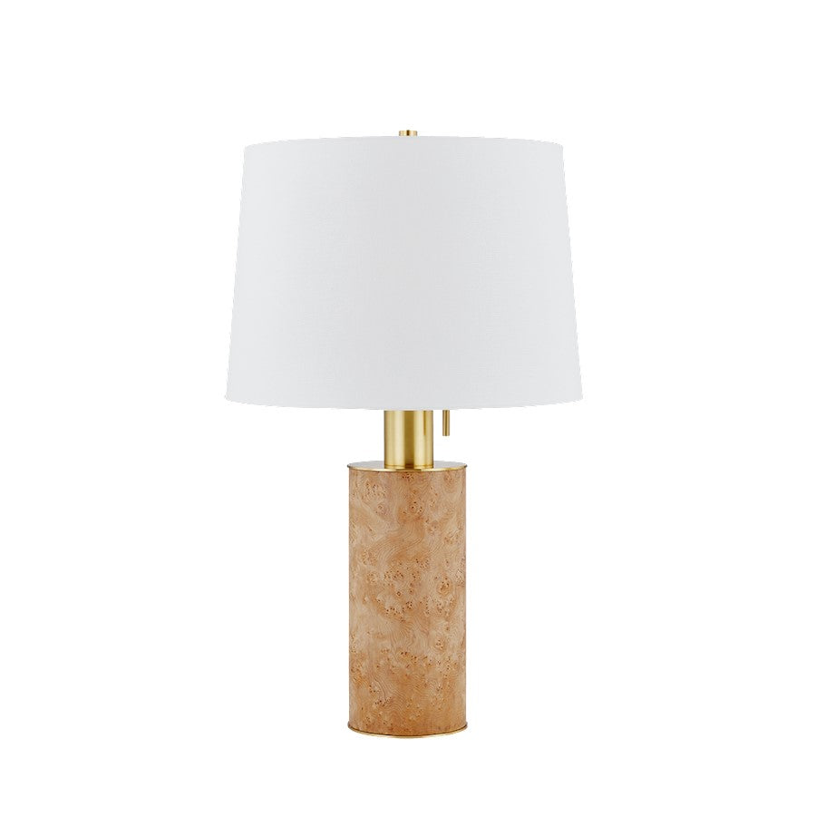 Mitzi Clarissa 1 Light Table Lamp, Aged Brass/White - HL853201-AGB