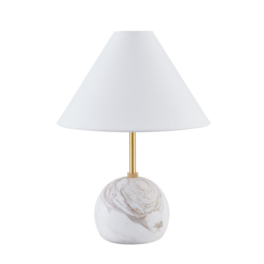 Mitzi Jewel 1 Light Table Lamp, Aged Brass/White - HL864201-AGB