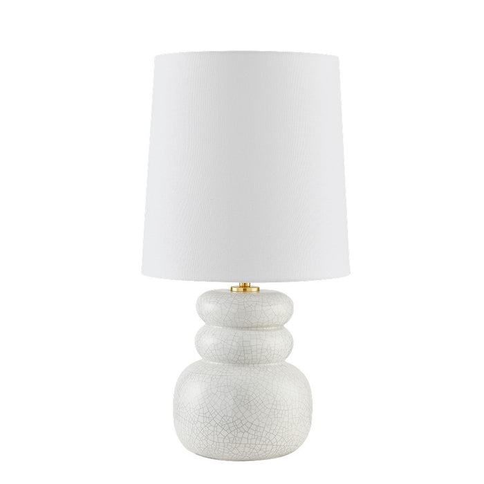 Mitzi Corinne 1 Light Table Lamp, Brass/eignoir Crackle/White - HL889201-AGB-CPC